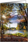 Happy Thanksgiving, River in Autumn card
