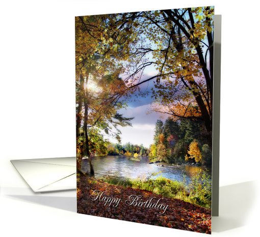 Happy Birthday, River in Autumn card (704127)