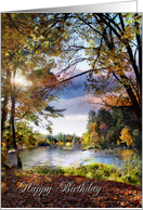 Happy Birthday, River in Autumn card