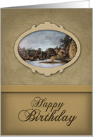 Happy Birthday, Tan with Landscape Photo card