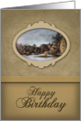 Happy Birthday, Tan with Landscape Photo card