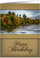 Happy Birthday, Tan with Landscape Photo card