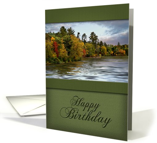 Happy Birthday, Green with Landscape Photo card (706212)