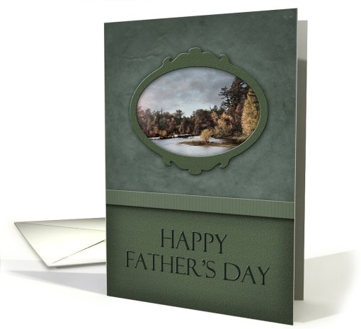 Happy Father's Day, Green with Landscape Photo card (706213)