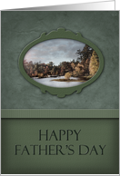 Happy Father’s Day, Green with Landscape Photo card