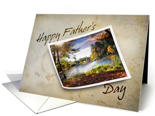 Happy Father's Day, Tan with Landscape Photo card (706223)