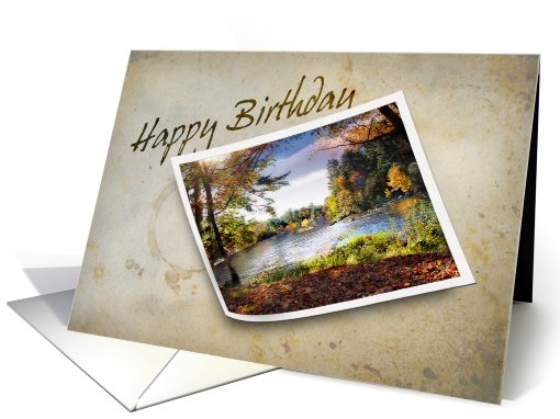 Happy Birthday, Tan with Landscape Photo card (706225)