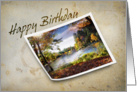 Happy Birthday, Tan with Landscape Photo card