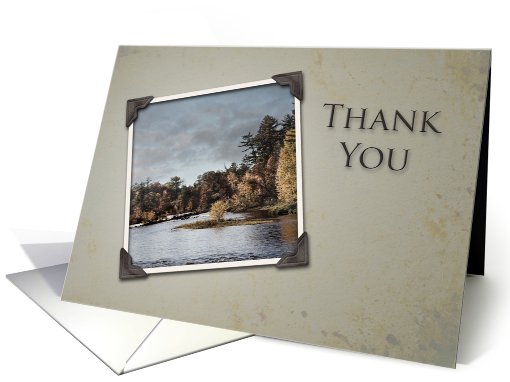 Thank You, Beige with Landscape Photo card (706641)