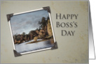 Happy Boss’s Day, Beige with Landscape Photo card