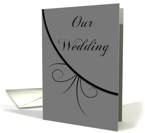 Invitation Wedding, Black with Grey/Siver card (706652)