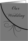 Invitation Wedding, Black with Grey/Siver card