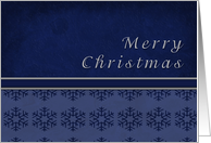 Merry Christmas, Blue and Silver with Snowflakes card