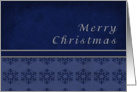 Merry Christmas, Blue and Silver with Snowflakes card