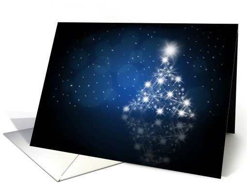 Merry Christmas, Blue and White Stars and Christmas Tree card (747536)