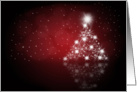 Merry Christmas, Red and White Stars and Christmas Tree card