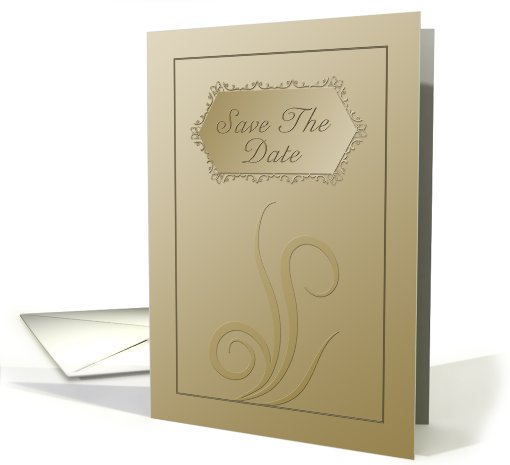 Save the Date Wedding Invitation, Tan and Brown card (749435)