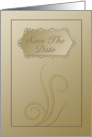 Save the Date Wedding Invitation, Tan and Brown card