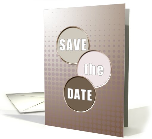 Save the Date Wedding Invitation, Tan Brown and Pink card (749443)