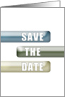 Save the Date Wedding Invitation, Blue Green and Tan card