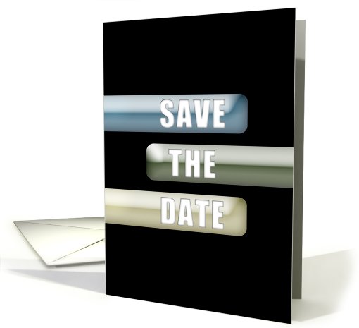 Save the Date Wedding Invitation, Blue Green and Tan on... (749448)