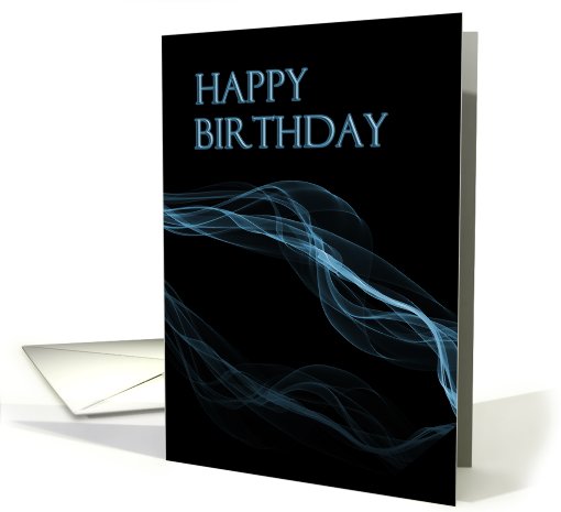 Happy Birthday, Blue with Black Background card (749482)