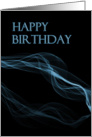 Happy Birthday, Blue with Black Background card