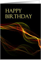 Happy Birthday, Yellow Red and Orange with Black Background card