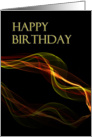 Happy Birthday, Yellow Red and Orange with Black Background card