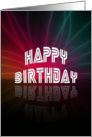 Happy Birthday, Blue Red and Green Swirls card