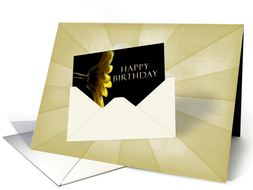 Happy Birthday Greeting Card in Envelope - Yellow Daisy card (798206)