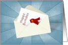 Happy Birthday Greeting Card in Envelope - Red Bird card