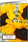 We have moved Change of Address with rustic sunflowers card