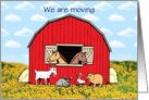 We’re moving Change of Address with sunflowers and barn card