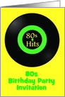 80s themed Birthday party invitation 80s birthday party vinyl record card