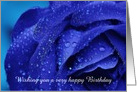 Happy Birthday with blue rose Floral Birthday card