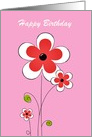 Happy Birthday with flowers Floral Birthday card