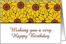 Happy birthday with sunflowers custom text card