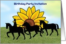 Birthday Party invitation with sunflowers custom text card