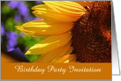 Birthday Party invitation with sunflowers custom text card