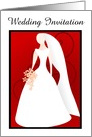 Wedding Invitation with bride in wedding gown custom text card