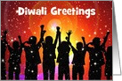 Diwali blessings with children and stars with custom text card