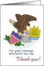 Veterans Day courage and honor with custom text Thank you veteran card