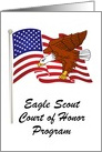 Eagle Scout court of honor program with custom text card