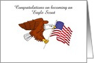 Congratulations on becoming an Eagle Scout with custom text card