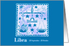 Libra September October Birthday card