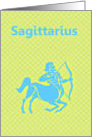 Sagittarius November December Birthday with zodiac sign centaur card