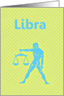 Libra September October Birthday with zodiac sign scales card