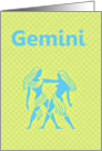 Gemini May June Birthday with zodiac sign twins card