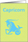 Capricorn December January Birthday with zodiac sign goat card